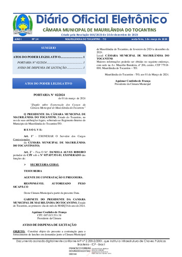 Diário Oficial - Edição 014