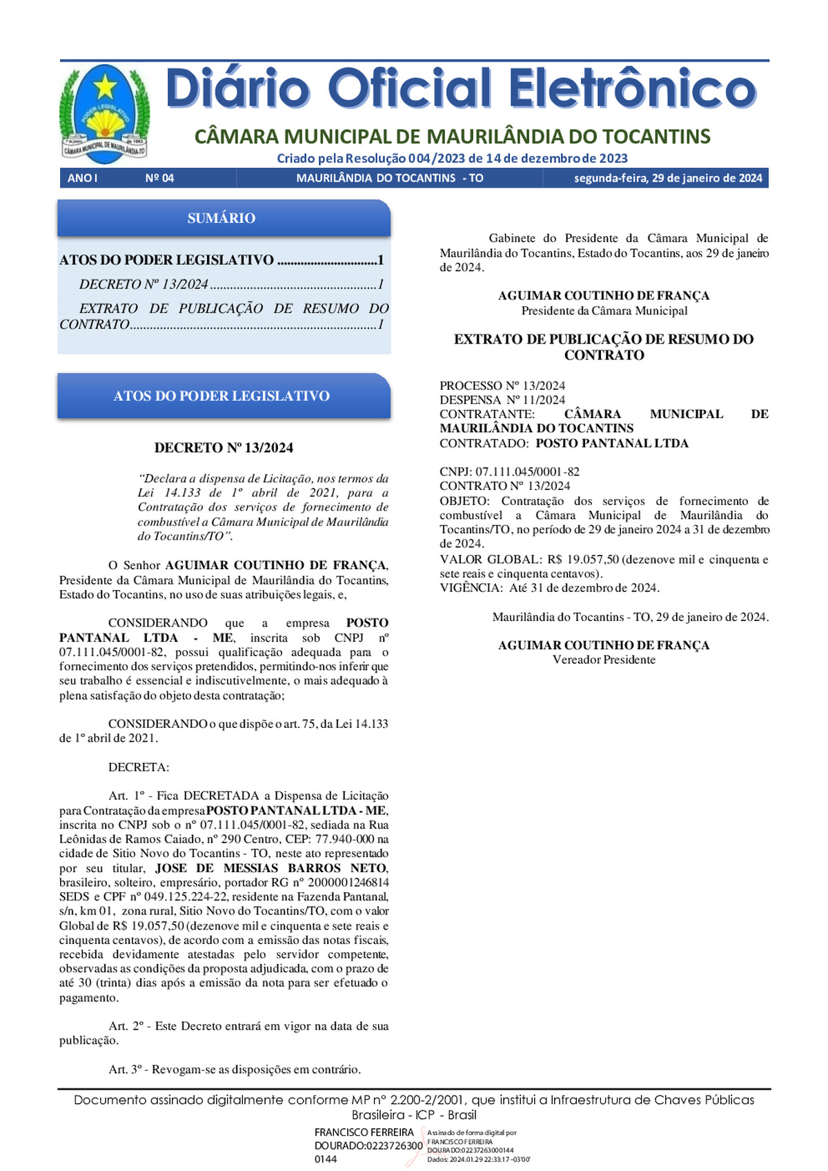 Diário Oficial - Edição 04