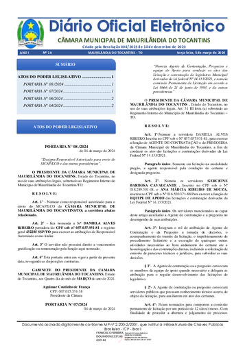 Diário Oficial - Edição 016