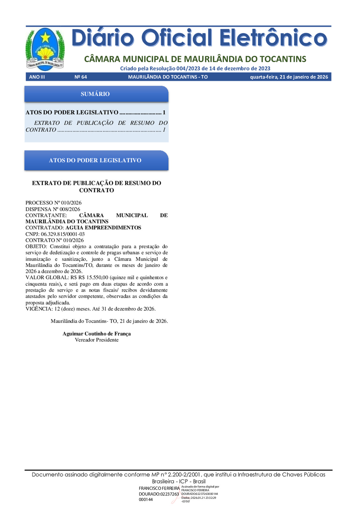 Diário Oficial - Edição 064