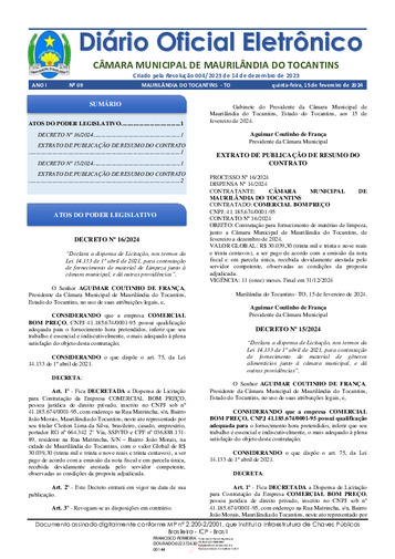 Diário Oficial - Edição 09